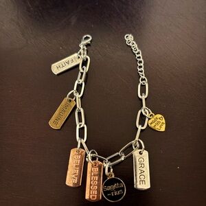 Inspirational Charm Bracelet in Silver and Gold